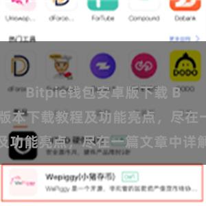 Bitpie钱包安卓版下载 Bitpie钱包最新版本下载教程及功能亮点，尽在一篇文章中详解